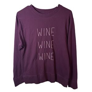 City Streets Wine Wine Wine Long Sleeve Graphic Tee Medium
